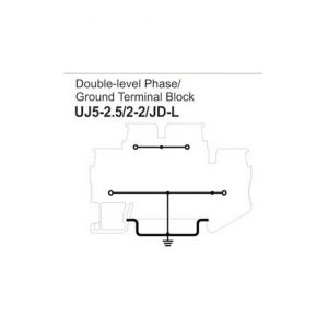 UJ5-2.5/2-2/JD-L Double-Level Phase Ground Terminal Block