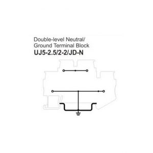 UJ5-2.5/2-2/JD-N Double-Level Neutral Ground Terminal Block